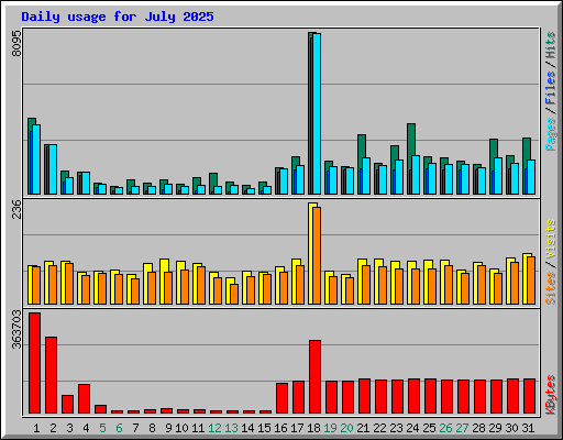 Daily usage for July 2025