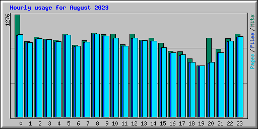 Hourly usage for August 2023